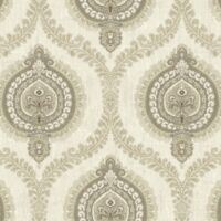 Wallquest Sunhani Grey Gold Wallpaper Classic Traditional Acrylic Coated Paper
