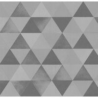 Grey Silver Geometric Triangles Wallpaper Metallic Textured Paste Wall Vinyl P+S