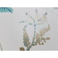 Floral Birds Wallpaper Teal Plum Gold Metallic Flower Shimmer Fine Decor Mariko