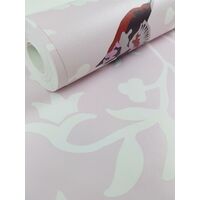 Vintage Chic Floral Trail Birds Wallpaper Pink White Girls Room East West Papers
