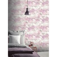 Arthouse Watery Skies Wallpaper Clouds Moon Glitter Shimmer Pink White Feature