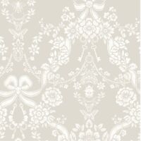 Holden Decor Bow Damask Taupe Wallpaper Paste The Paper Washable Elegant