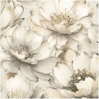 Muriva Aminah Floral Cream Wallpaper Paste The Paper Heavyweight Washable