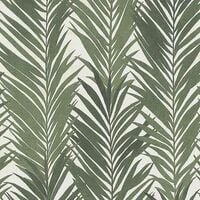 Palm Leaves Textured Vinyl Erismann Green Natural Non-Woven