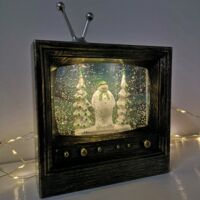 The Snowman Retro TV Music Box Christmas Decoration 8 Songs LED Motion Function