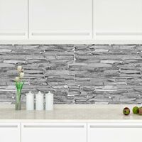3D Classic Shale Slate Grey Stone Brick PVC Interior Panels Kitchen Cladding