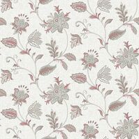 Ami Georgette Pink Floral Damask Wallpaper Grey Sage Wall Covering