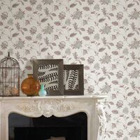 Ami Georgette Pink Floral Damask Wallpaper Grey Sage Wall Covering