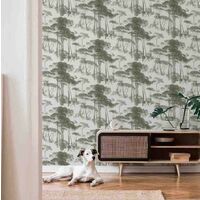 Textured Tree Wallpaper AS Creation Green White Paste The Wall Vinyl