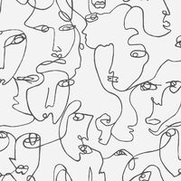 Abstract Faces Wallpaper Holden Black White Trendy Modern Contemporary