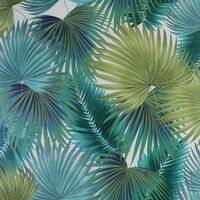Monteverde Wallpaper Arthouse Teal Citrus Glitter Tropical Palm Leaf Natural