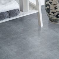 Floor Tiles Self Adhesive Grey Concrete Vinyl Flooring Kitchen Bathroom 1m²