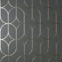 Black Gold Luxury Foil Geometric Wallpaper Fine Decor Textured Metallic Vinyl