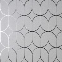 Silver Luxury Foil Geometric Wallpaper Fine Decor Textured Metallic Vinyl