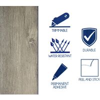 Floor Planks Tiles Self Adhesive Dark Grey Wood Vinyl Flooring Kitchen Bathroom