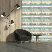 A Street Prints Wood Effect Wallpaper Distressed Scrap Wooden Teal