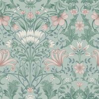 Holden Vintage Floral Soft Teal Vintage Retro Style Art Nouveau Smooth Wallpaper