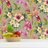 Bird Of Paradise Wallpaper Birds Flowers Floral Paste The Paper Shiny Gold Holden