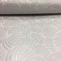 Grey White Geometric Shells Wallpaper Glitter Textured Paste Wall Vinyl Muriva
