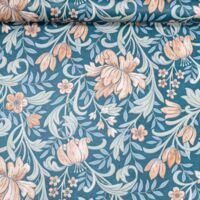 Grandeco Marian Teal Terracotta Floral Flower Wallpaper Modern Contemporary