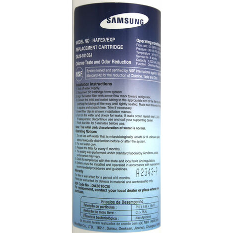 Genuine Samsung Hafex//Exp Réfrigérateur Cartouche de filtre à eau pour RSH 5 UBPN Rsh 7 unbp