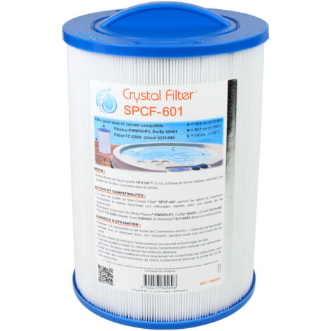 Filtre spa Crystal Filter® SPCF-601 compatible Pleatco PWW50-P3 - Unicel 6CH-940