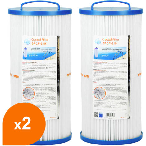 Filtre SPCF-210 v2 - Crystal Filter® - Compatible Filtrinov® GS14 MX18 MX25 (lot de 2) - Cartouche filtre piscine
