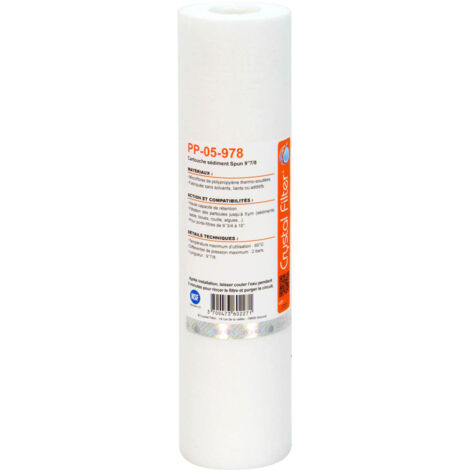Cartouche Crystal Filter® PP-05-978 sédiment SPUN 9''7/8 - Filtre 5 µm (1/4)