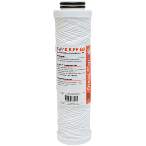 Cartouche SW-10-8-PP-BX sédiment bobinée BX 10'' - 10 µm - compatible FA10BX - Crystal Filter®