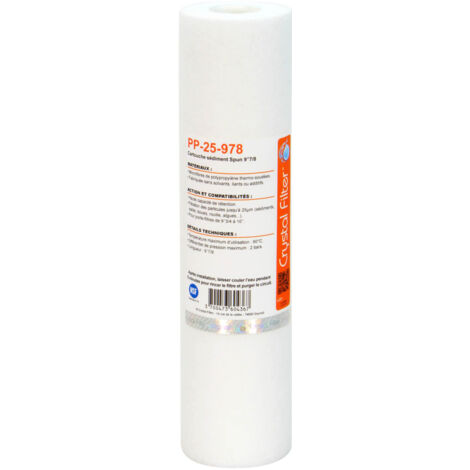 Cartouche Crystal Filter® PP-25-978 sédiment SPUN 9''7/8 - Filtre 25 µm (1/4)