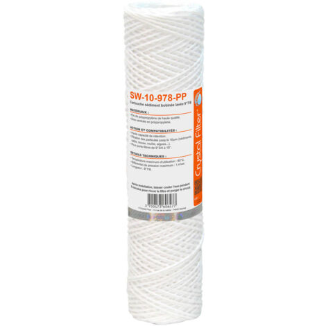 Cartouche sédiment bobinée 9''7/8 - SW-10-978-PP Crystal Filter® - Filtre 10 µm (1/4)