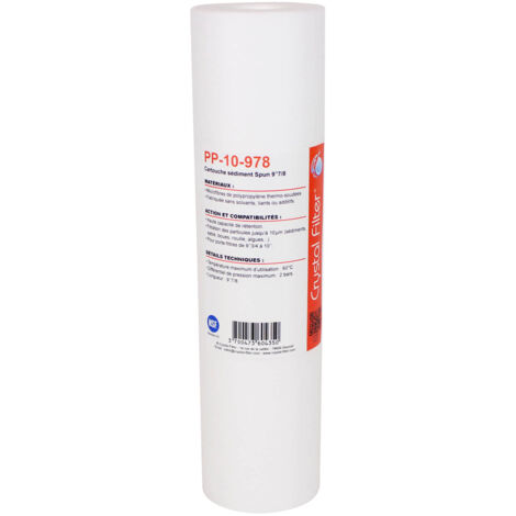 Filtre adoucisseur universel - Cartouche adoucisseur sédiment SPUN polypro 9''7/8 - 10µm