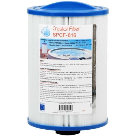 Filtre Spa Crystal Filter® SPCF-616- Compatible Pleatco PMAX50-P4 - Filbur FC-0300 - Unicel 5CH-35 - Darlly 50353 ou SC718 (1/5)