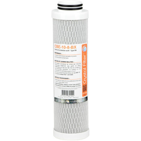 Cartouche CBE-10-8-BX charbon actif BX 10'' - 10 µm - compatible CA10BX - Crystal Filter® (1/5)