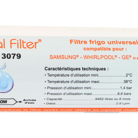 Filtre universel pour frigo américain - Crystal Filter® CRF 3079