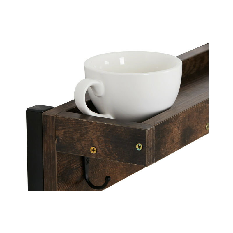 Barnwood Coffee Mug Rack Vertical Wall-Mount Coffee Cup Holder