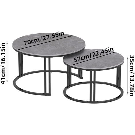Heavy Duty Industrial Stacked Nesting Coffee Table, Armani grey