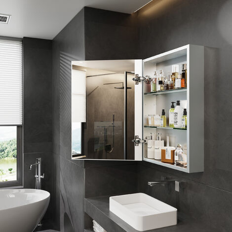 Mirrored Aluminum Bathroom Medicine Cabinet