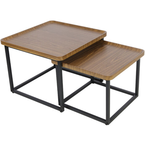 Walnut Wood Finish Nesting Coffee Table