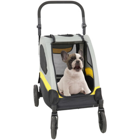 BingoPaw 4 Oversized Wheels Heavy Duty Pet Pram Doggy Pushchair with Brakes for Small Medium Dogs