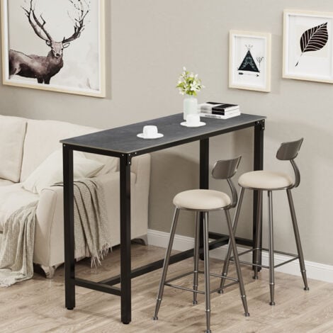 42 Tall Rectangular Industrial Iron Pub Bar Table High Top Dining Console Table Grey