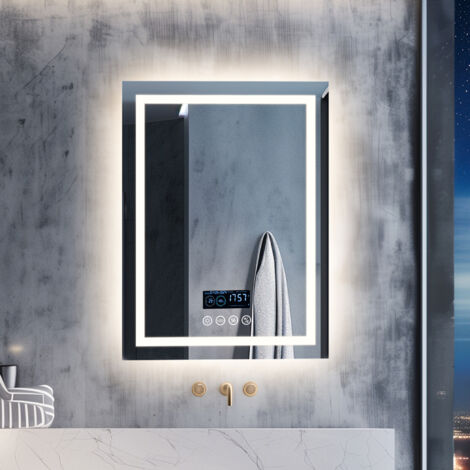 Smart LED Illuminated Fog-free Large Bathroom Mirror with Bluetooth ...