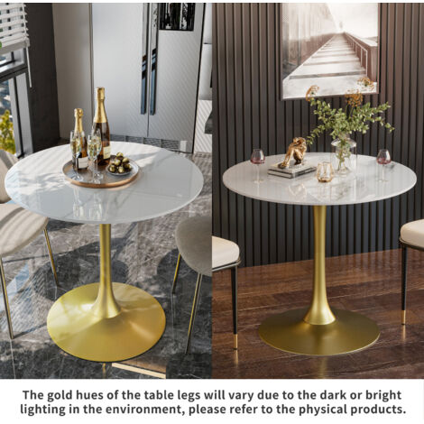 100cm Tall Round Dining Table Marble Modern Tulip Table Slate