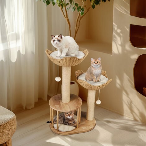 BingoPaw Cat Jumbo Scratching Post Tower Condo Large Kitten Climbing Tree Activity Centre