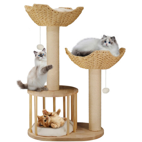 BingoPaw Cat Jumbo Scratching Post Tower Condo Large Kitten Climbing Tree Activity Centre