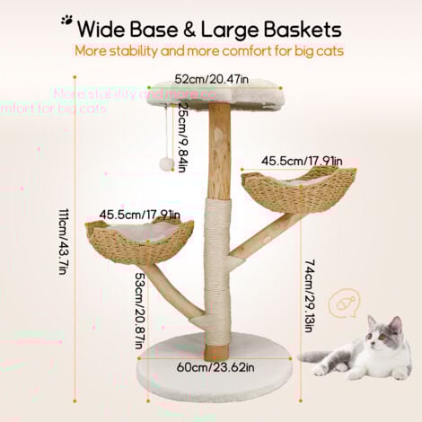 BingoPaw Climbing Tree Tower Cat Scratching Post for Indoor Cats Kitten Play Tower Activity Centre Climbing Stand with Dangling Ball