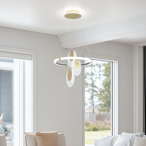 Indoor Acrylic Ring Chandelier Large Pendant Ceiling Light - 40cm Diameter