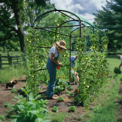 Rose Arch Metal Trellis Garden Archway Climbing Plants Vegetable Fruit Vine Arbour - Large 182 x 120 x 222cm