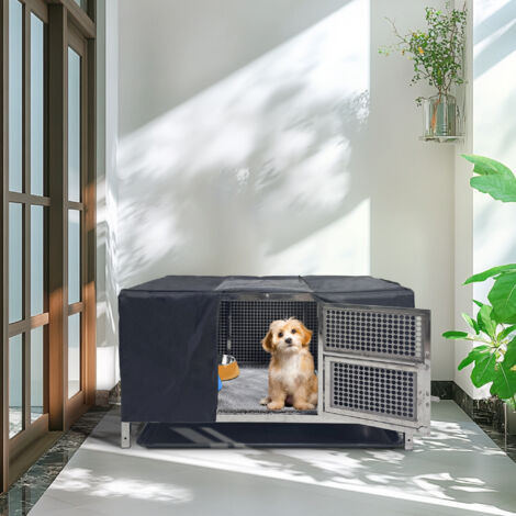 BingoPaw Heavy Duty Dog Cage Metal Kennel and Crate for Dogs Chicken Rabbits Escape-proof, Chicken Coop Rabbit House