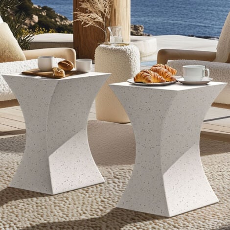 32cm Square Garden Coffee Table Concrete Side Table for Patio Backyard Poolside